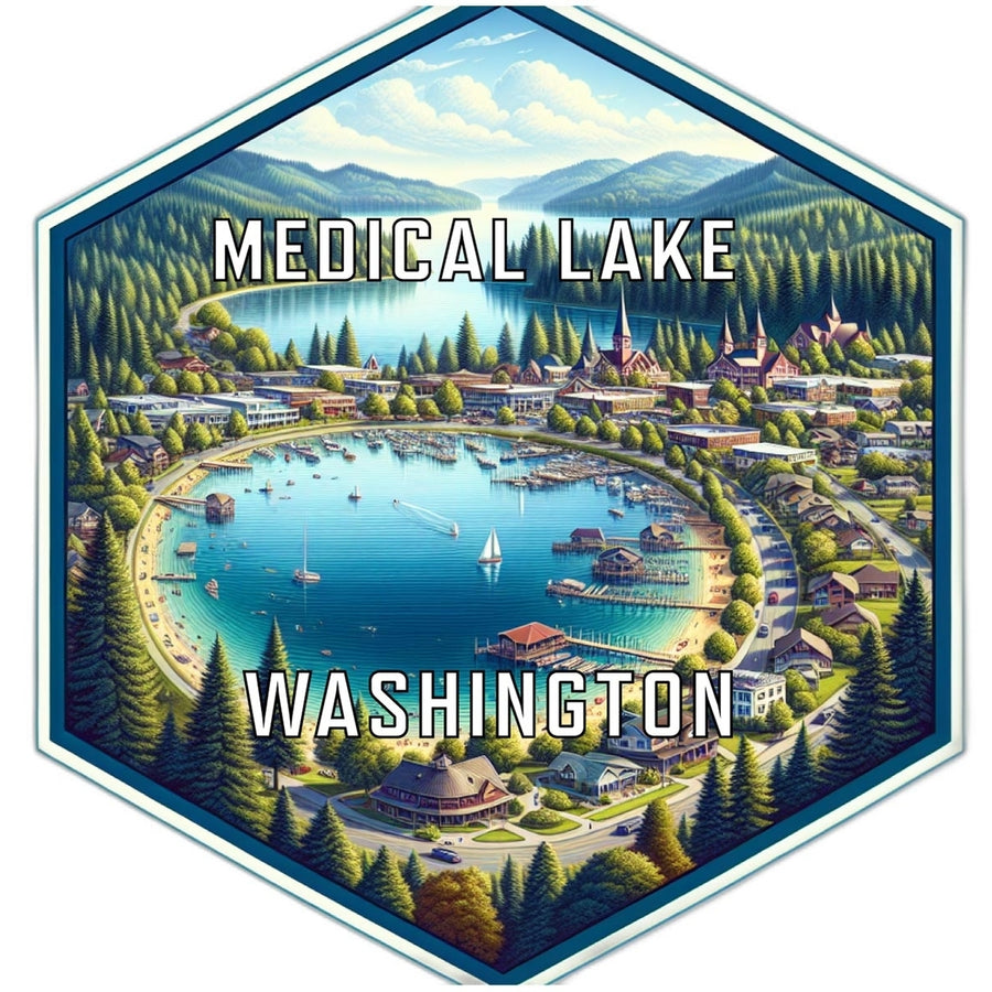 Medical Lake Washington Travel Destination Souvenir Vinyl Decal Sticker Image 1