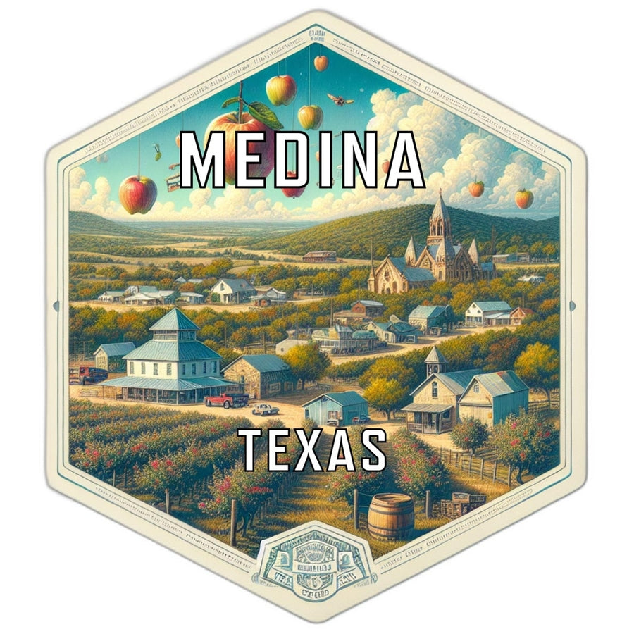 Medina Texas Travel Destination Souvenir Vinyl Decal Sticker Image 1