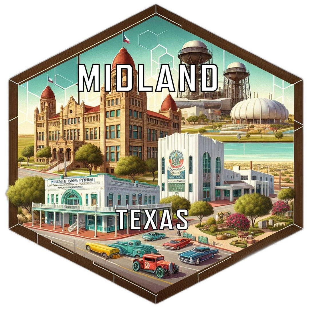 Midland Texas Travel Destination Souvenir Vinyl Decal Sticker Image 1