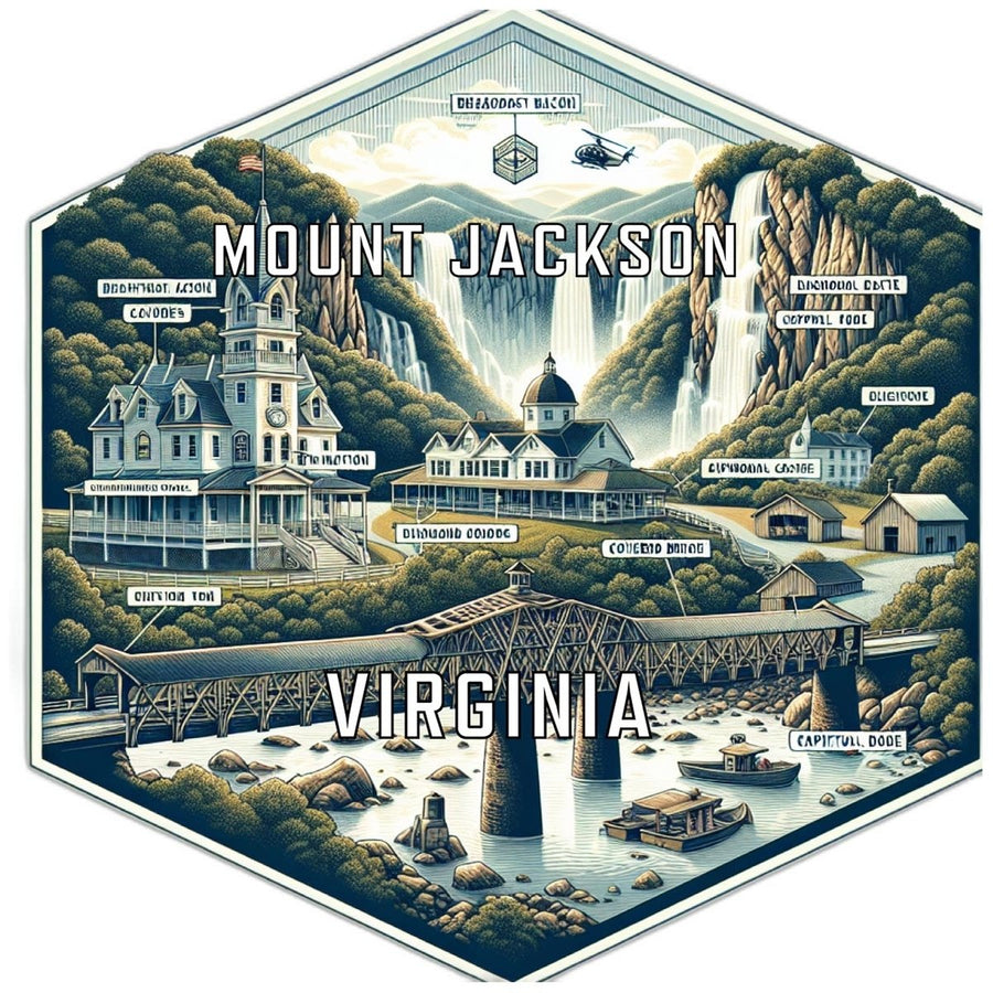 Mount Jackson Virginia Travel Destination Souvenir Vinyl Decal Sticker Image 1