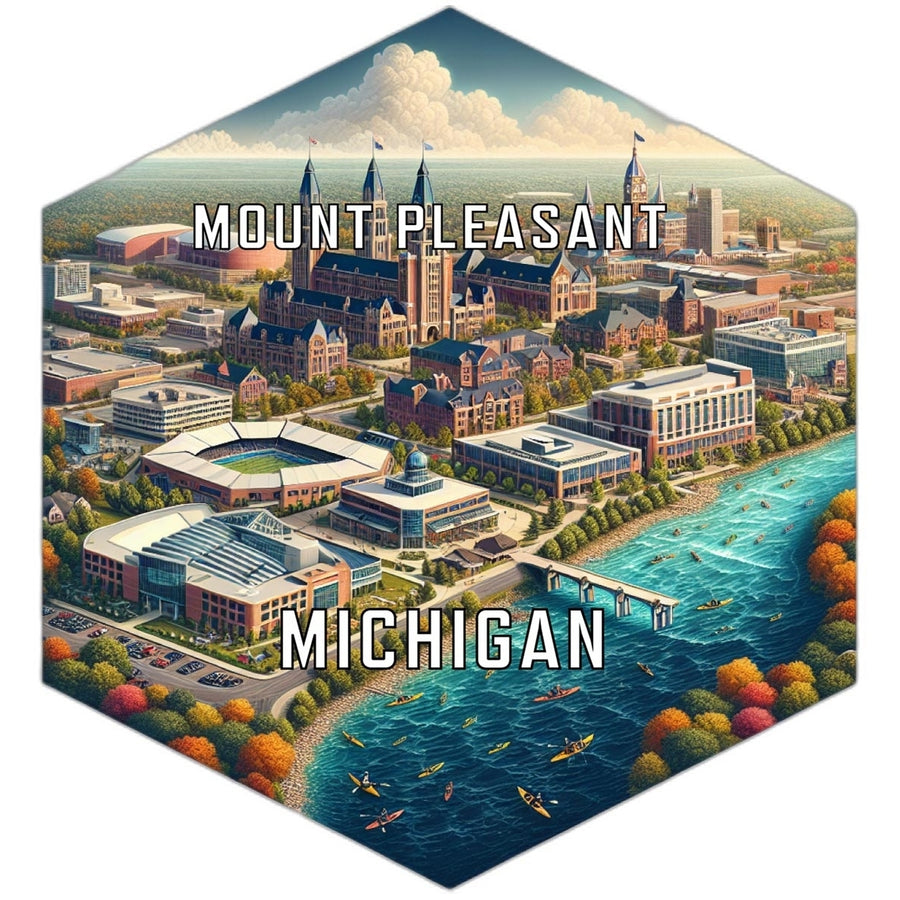 Mount Pleasant Michigan Travel Destination Souvenir Vinyl Decal Sticker Image 1