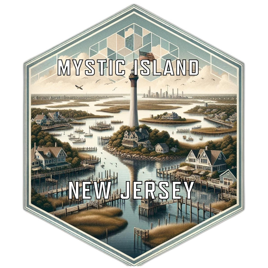 Mystic Island Jersey Travel Destination Souvenir Vinyl Decal Sticker Image 1