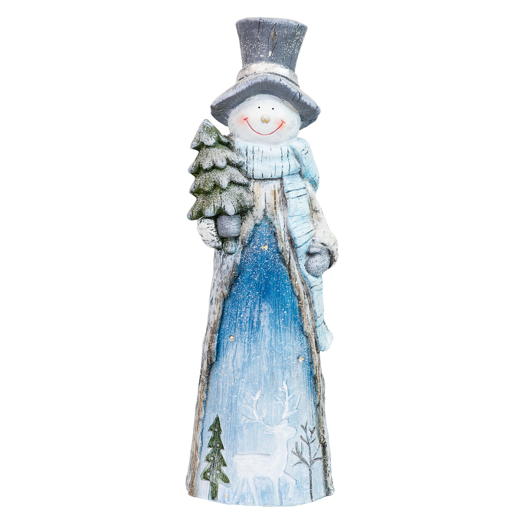 Sunnydaze Rustic Frosty Indoor Pre-Lit LED Christmas Statue - 26 in Image 1