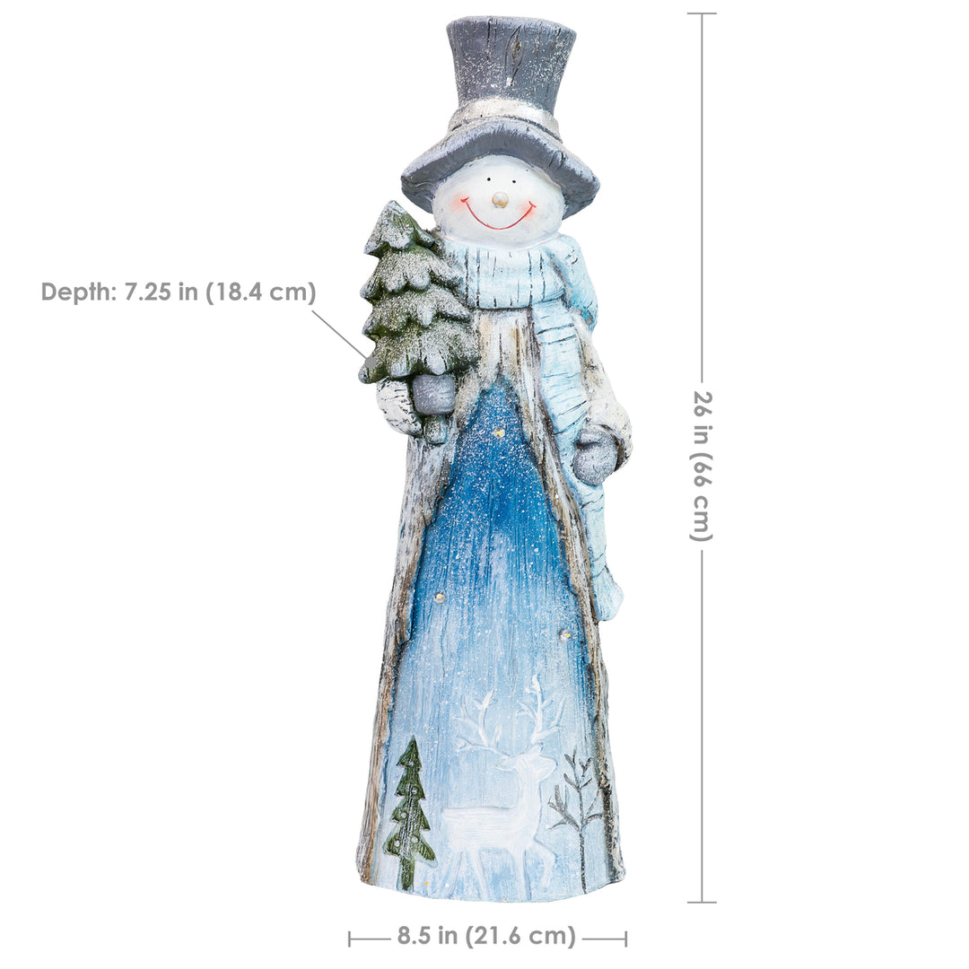 Sunnydaze Rustic Frosty Indoor Pre-Lit LED Christmas Statue - 26 in Image 3