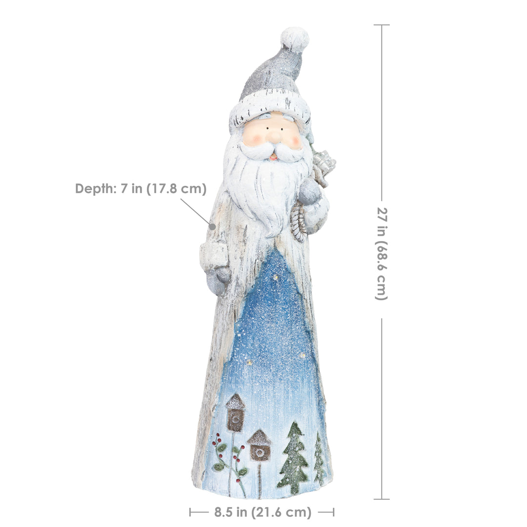 Sunnydaze Rustic Father Christmas Indoor Pre-Lit LED Statue - 27 in Image 3