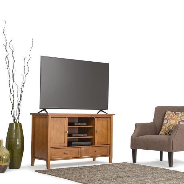 Warm Shaker TV Media Stand for TVs up to 52 inches with Storage and Adjustable Shelves Image 9