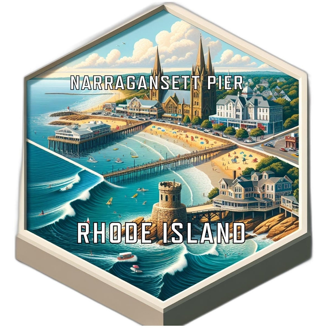 Narragansett Pier Rhode Island Travel Destination Souvenir Vinyl Decal Sticker Image 1