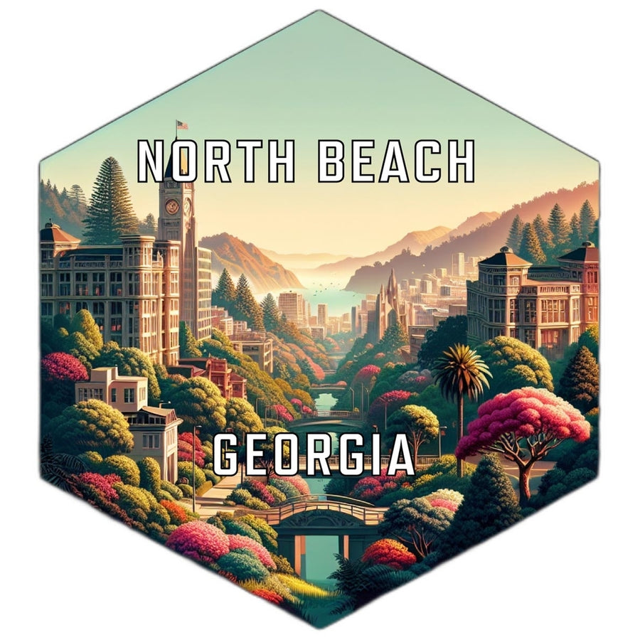 North Beach Georgia Travel Destination Souvenir Vinyl Decal Sticker Image 1