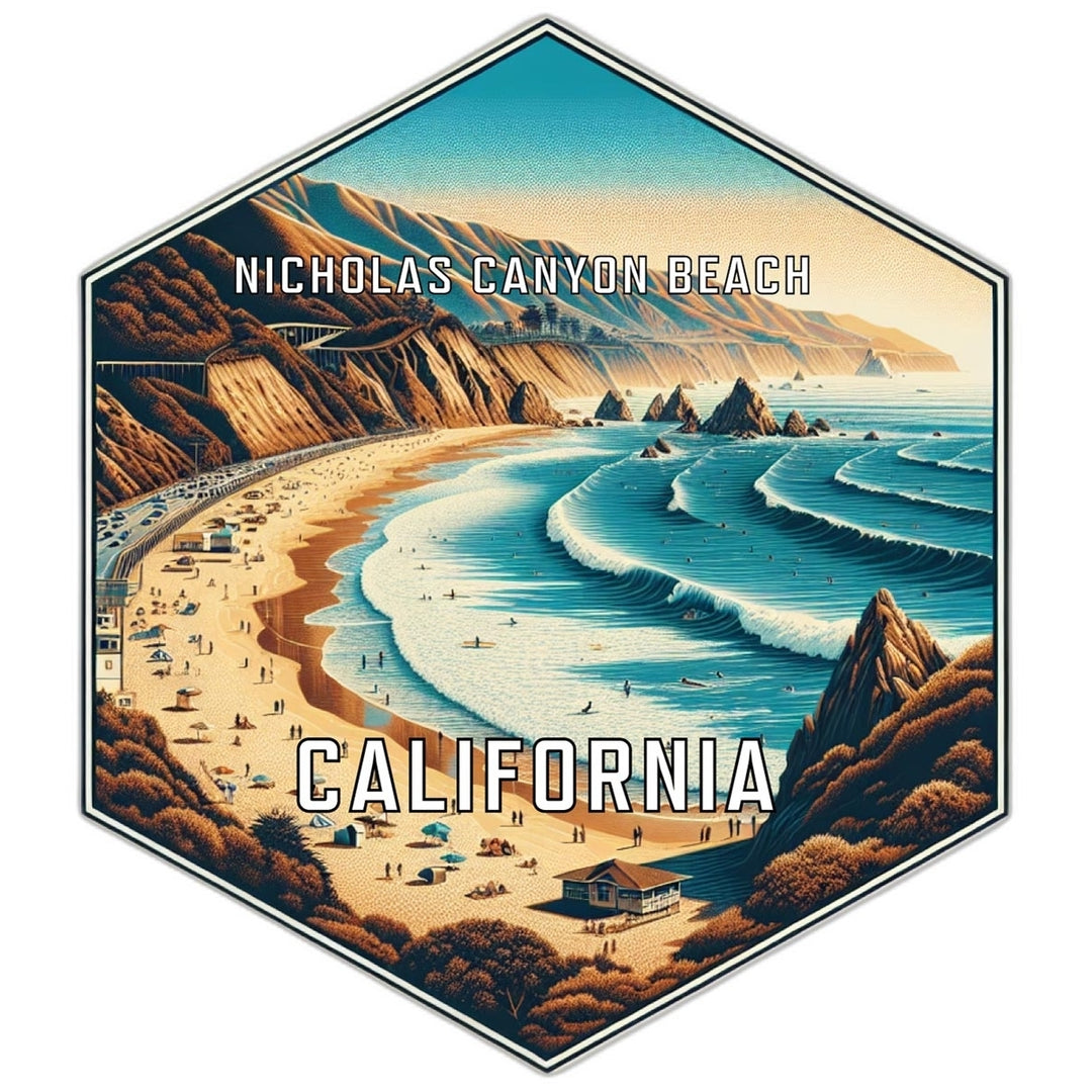 Nicholas Canyon Beach California Travel Destination Souvenir Vinyl Decal Sticker Image 1