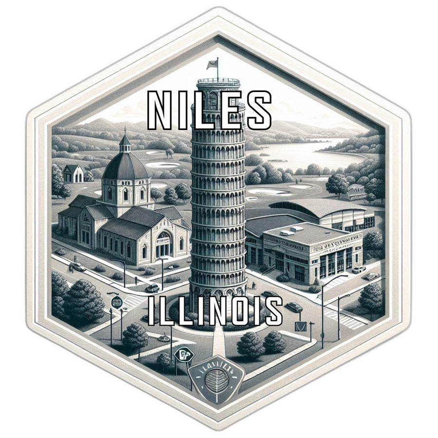 Niles Illinois Travel Destination Souvenir Vinyl Decal Sticker Image 1