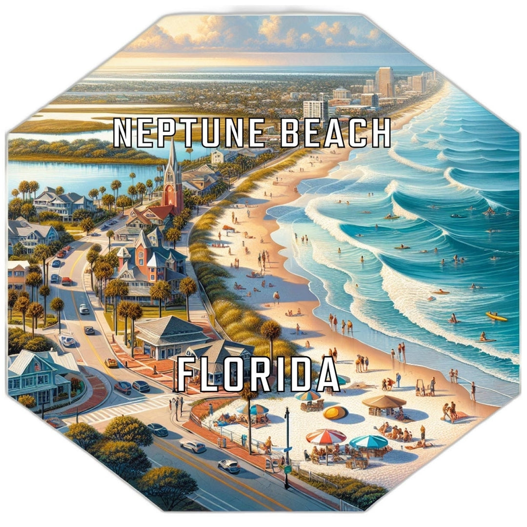 Neptune Beach Florida Travel Destination Souvenir Vinyl Decal Sticker Image 1