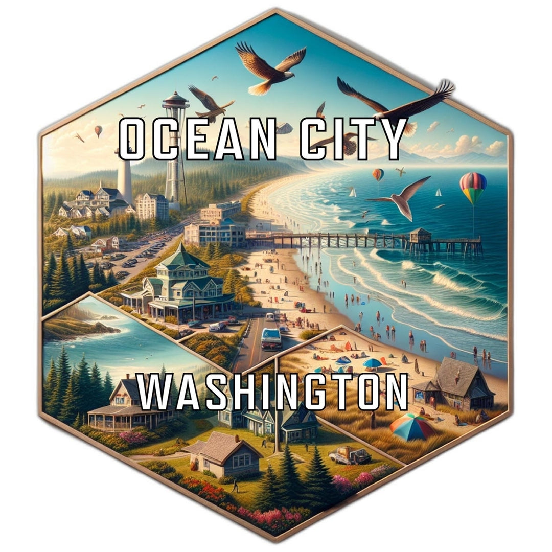 Ocean City Washington Travel Destination Souvenir Vinyl Decal Sticker Image 1