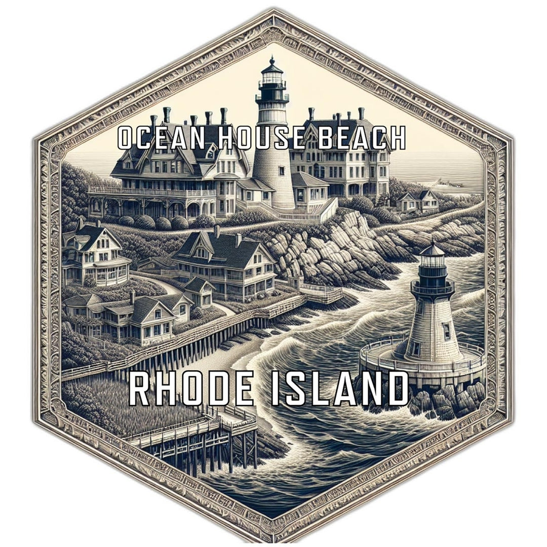 Ocean House Beach Rhode Island Travel Destination Souvenir Vinyl Decal Sticker Image 1