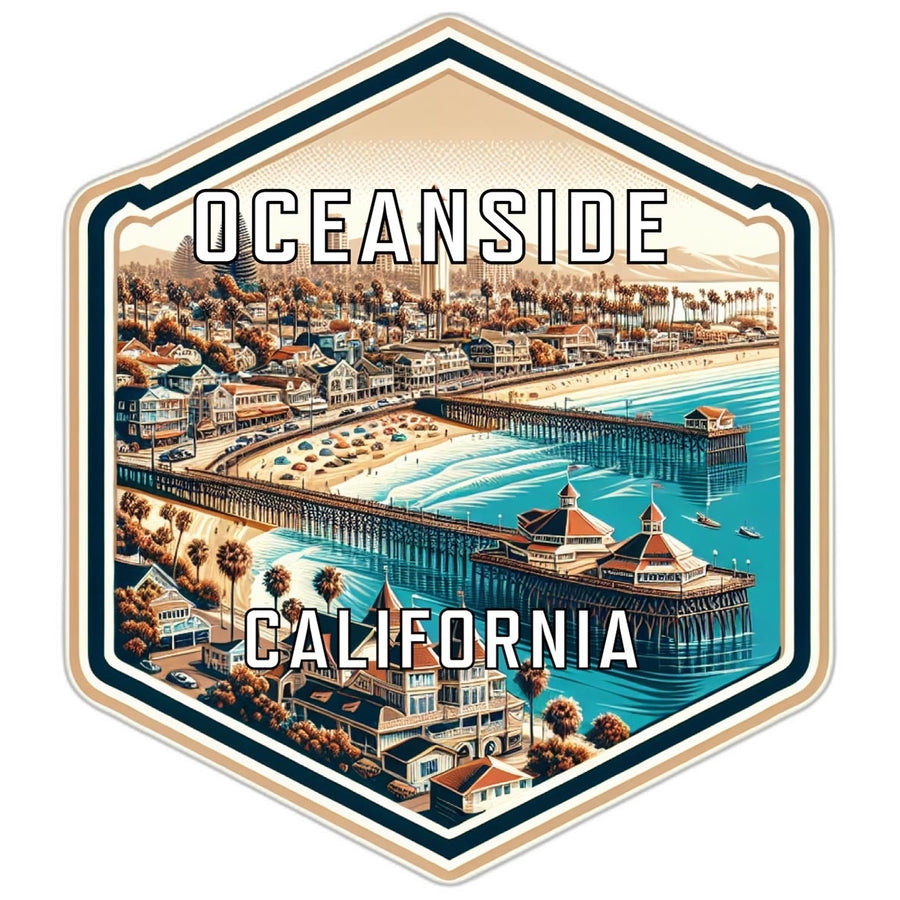 Oceanside California Travel Destination Souvenir Vinyl Decal Sticker Image 1