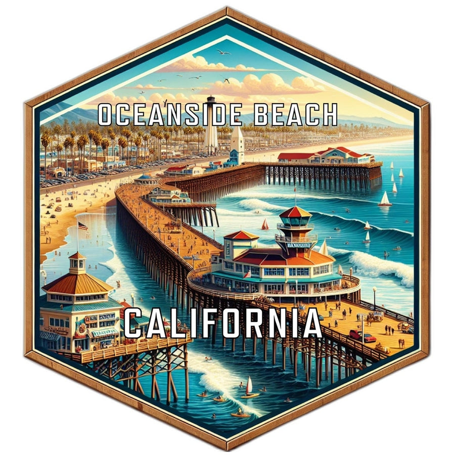 Oceanside Beach California Travel Destination Souvenir Vinyl Decal Sticker Image 1