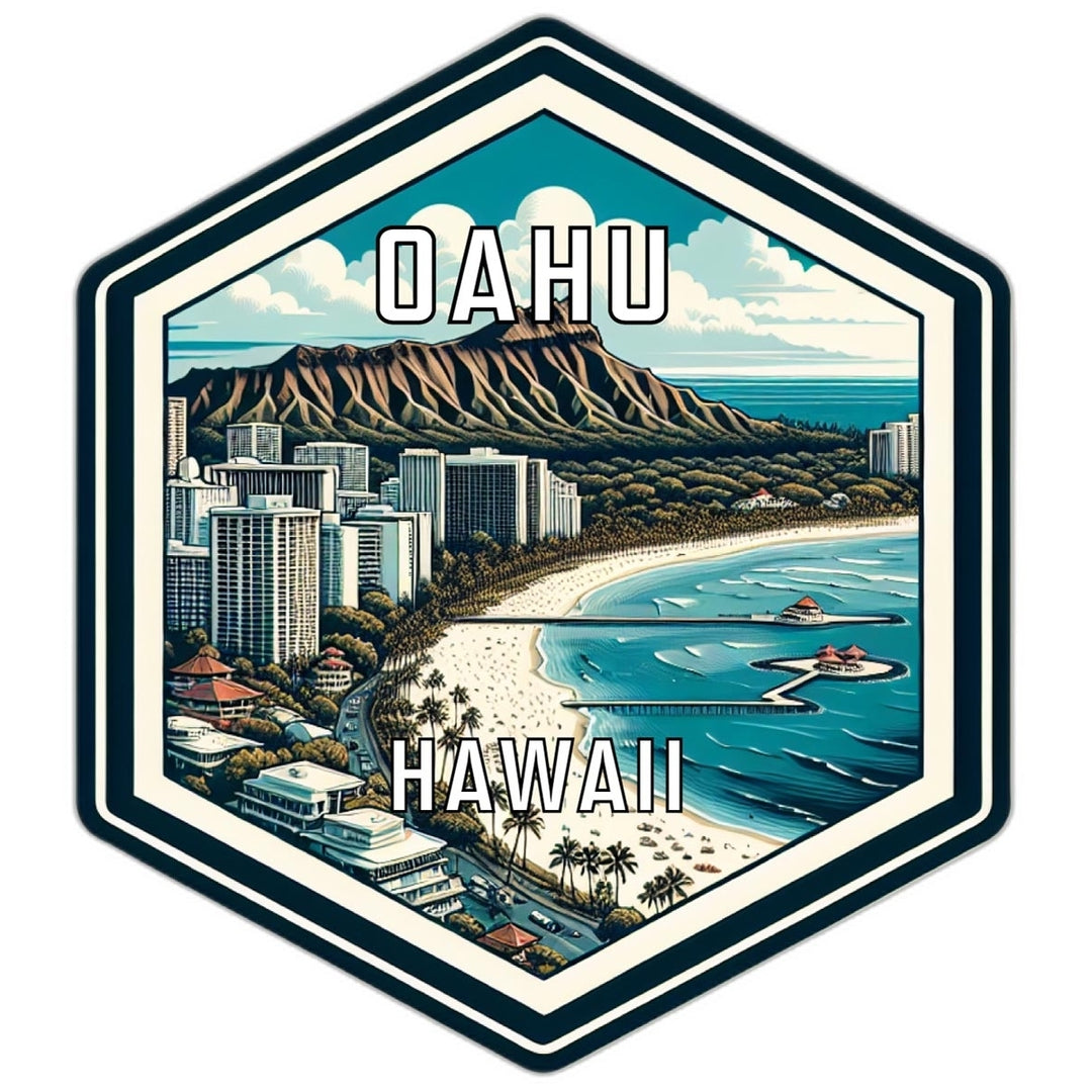 Oahu Hawaii Travel Destination Souvenir Vinyl Decal Sticker Image 1