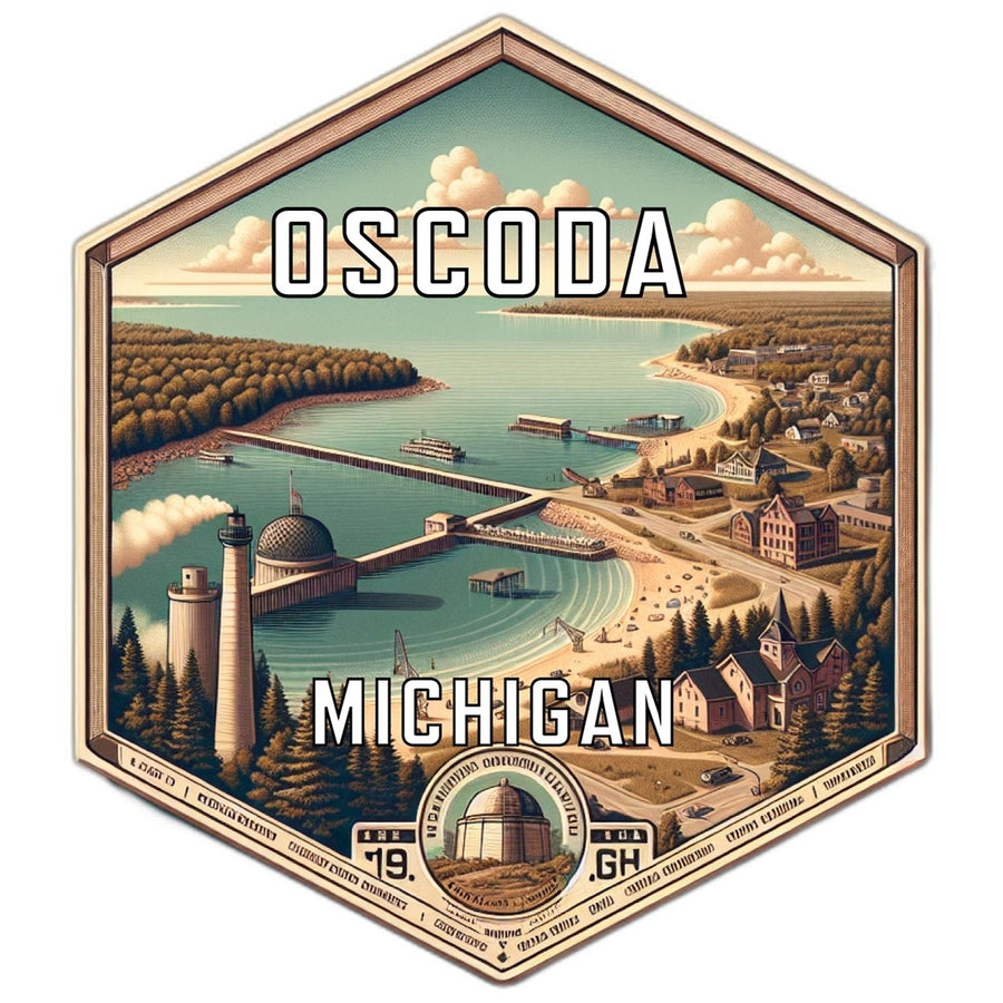 Oscoda Michigan Travel Destination Souvenir Vinyl Decal Sticker Image 1