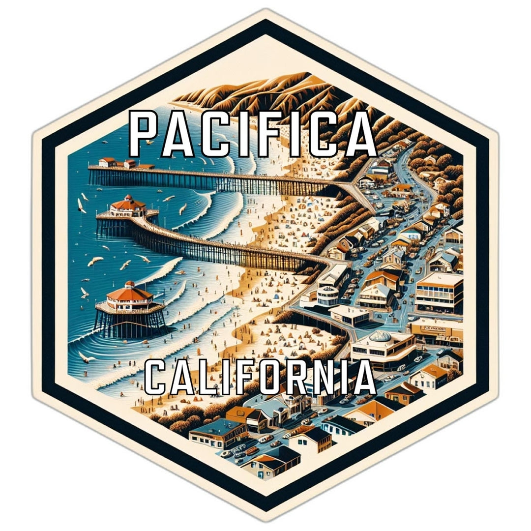 Pacifica California Travel Destination Souvenir Vinyl Decal Sticker Image 1