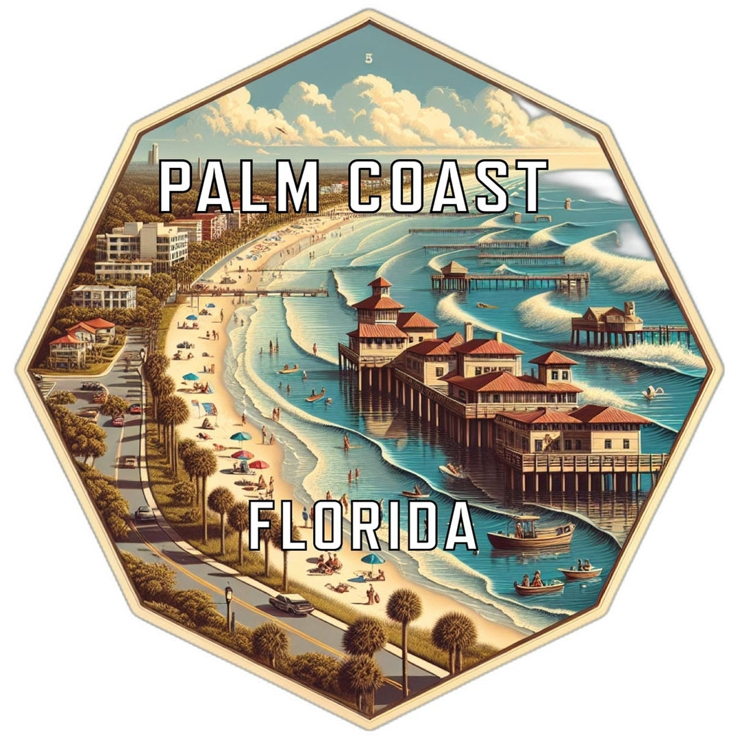 Palm Coast Florida Travel Destination Souvenir Vinyl Decal Sticker Image 1