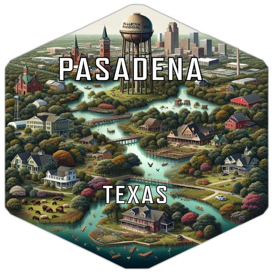 Pasadena Texas Travel Destination Souvenir Vinyl Decal Sticker Image 1