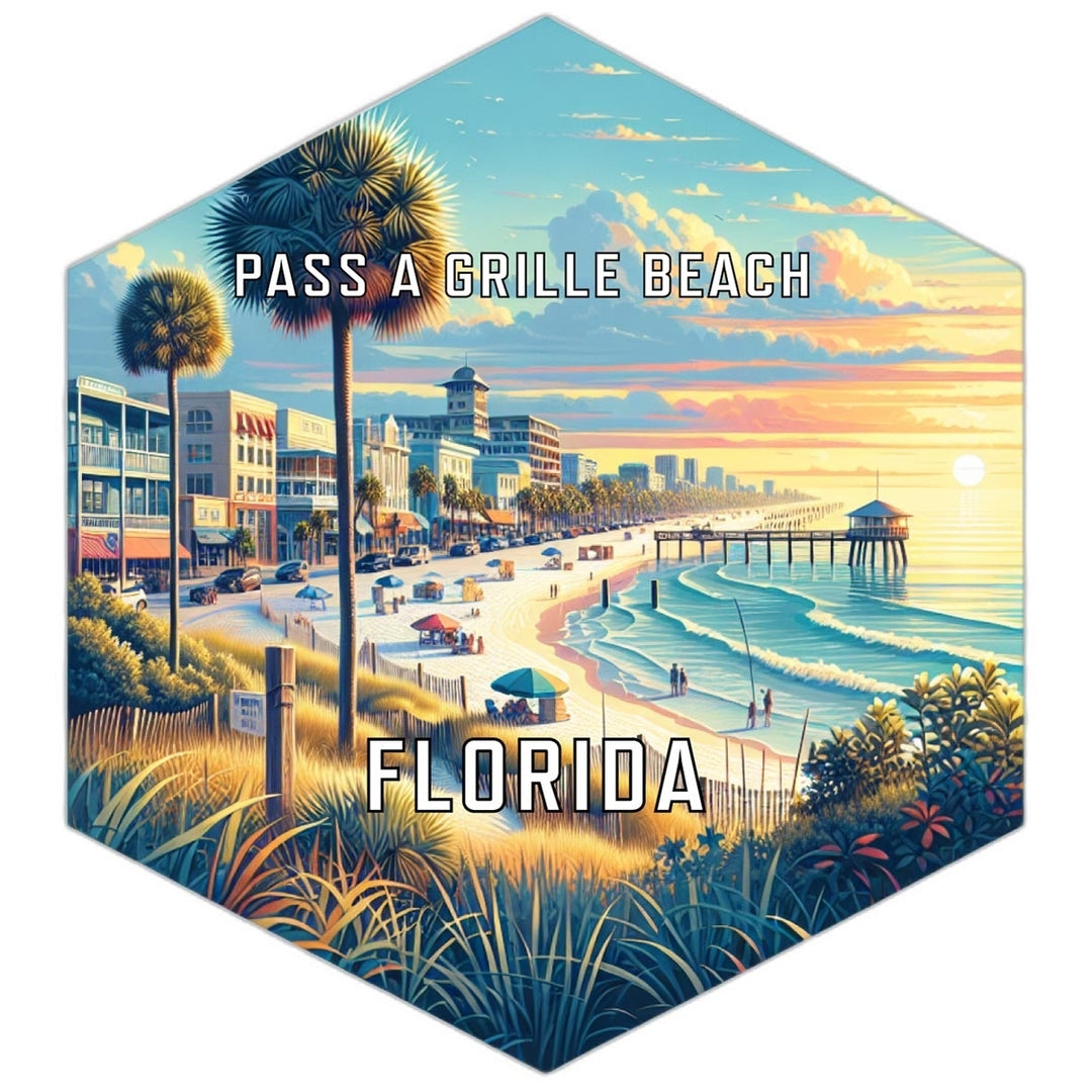 Pass A Grille Beach Florida Travel Destination Souvenir Vinyl Decal Sticker Image 1