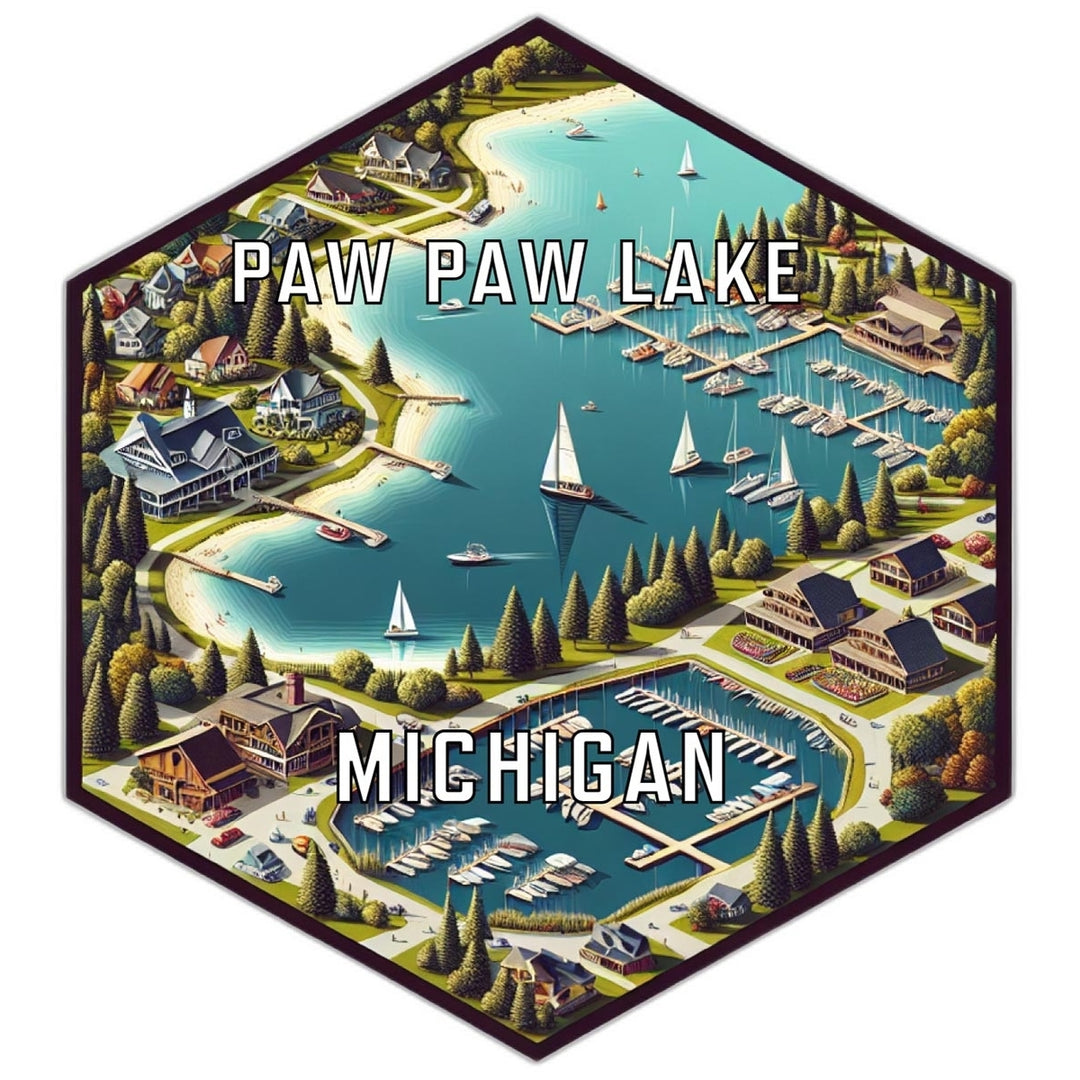 Paw Paw Lake Michigan Travel Destination Souvenir Vinyl Decal Sticker Image 1