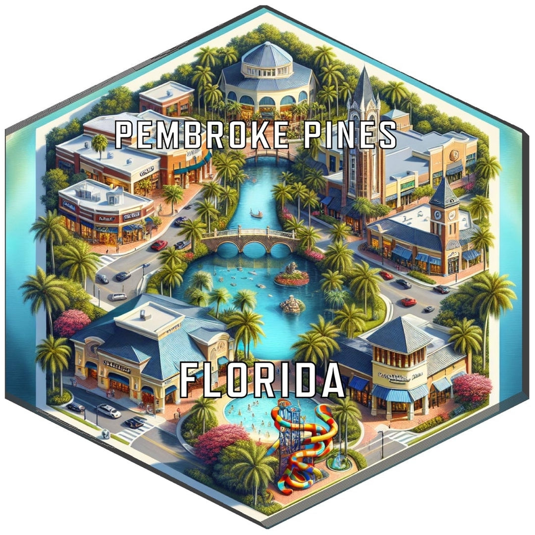 Pembroke Pines Florida Travel Destination Souvenir Vinyl Decal Sticker Image 1