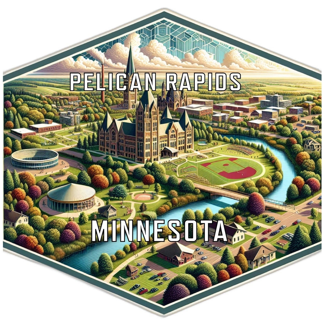 Pelican Rapids Minnesota Travel Destination Souvenir Vinyl Decal Sticker Image 1