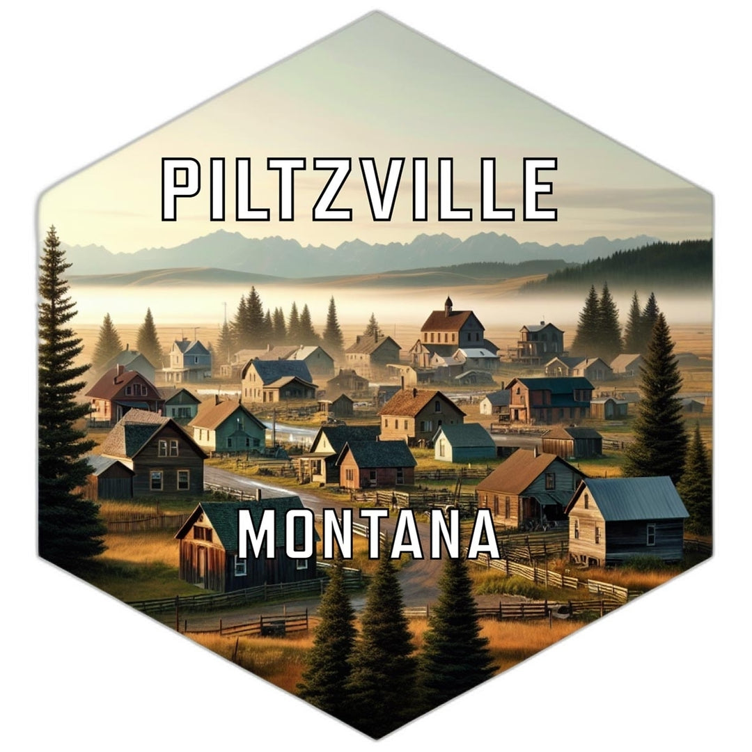 Piltzville Montana Travel Destination Souvenir Vinyl Decal Sticker Image 1