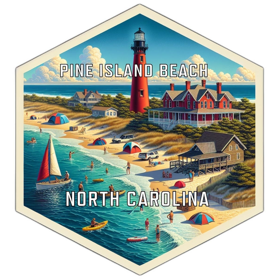 Pine Island Beach North Carolina Travel Destination Souvenir Vinyl Decal Sticker Image 1