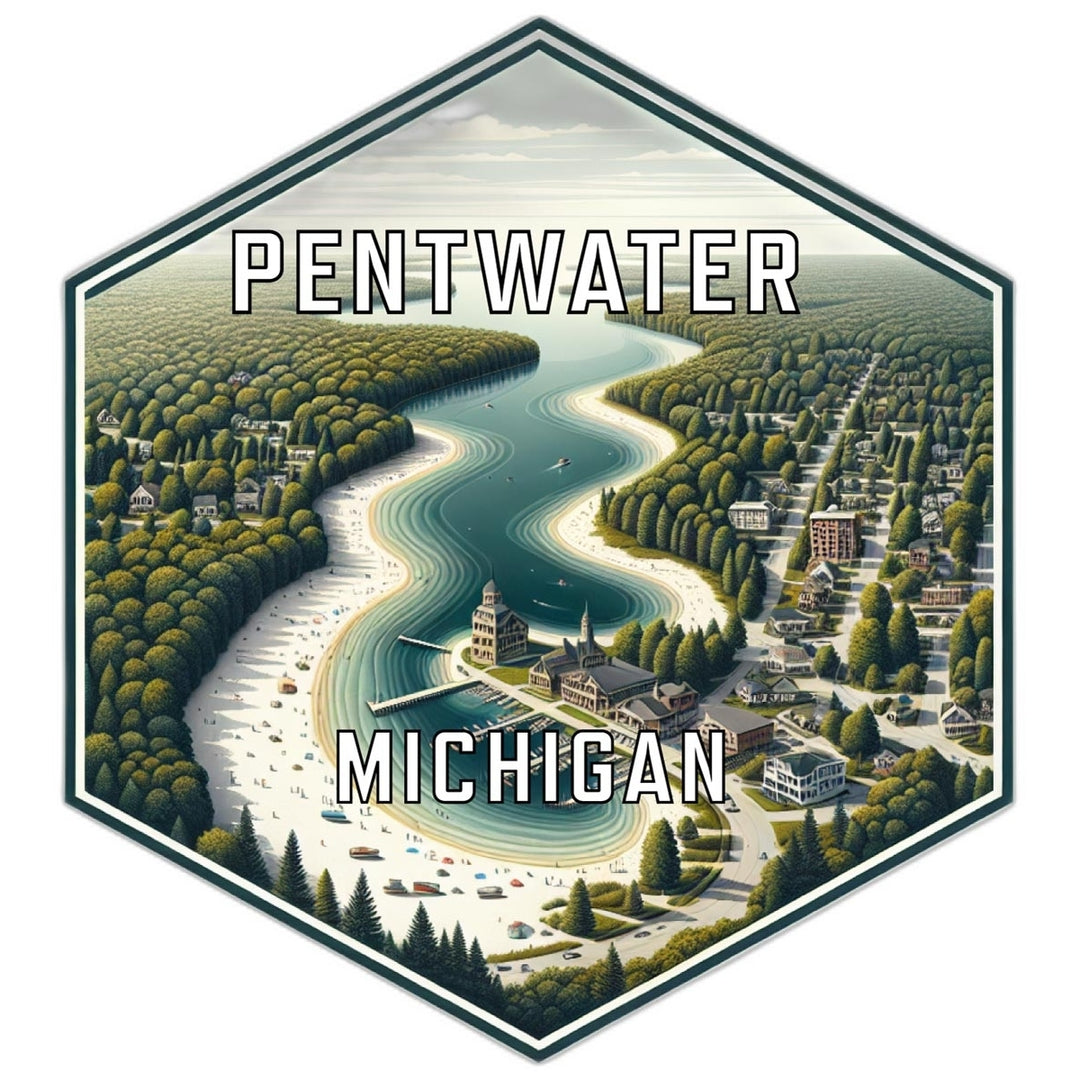 Pentwater Michigan Travel Destination Souvenir Vinyl Decal Sticker Image 1