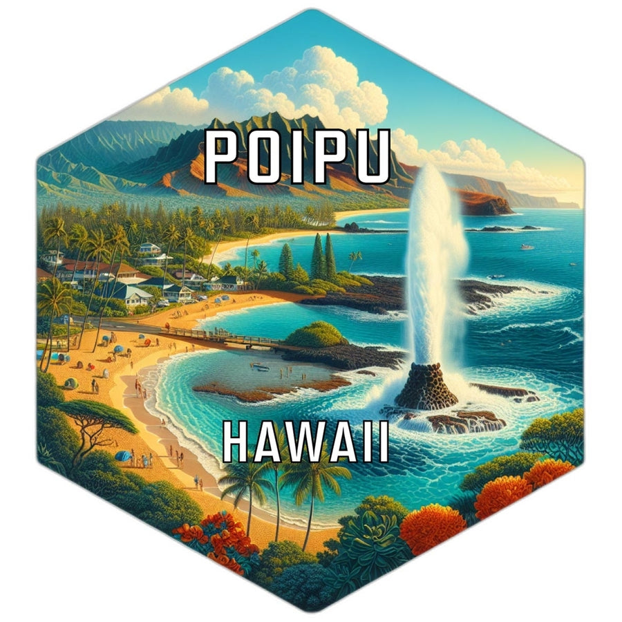 Poipu Hawaii Travel Destination Souvenir Vinyl Decal Sticker Image 1