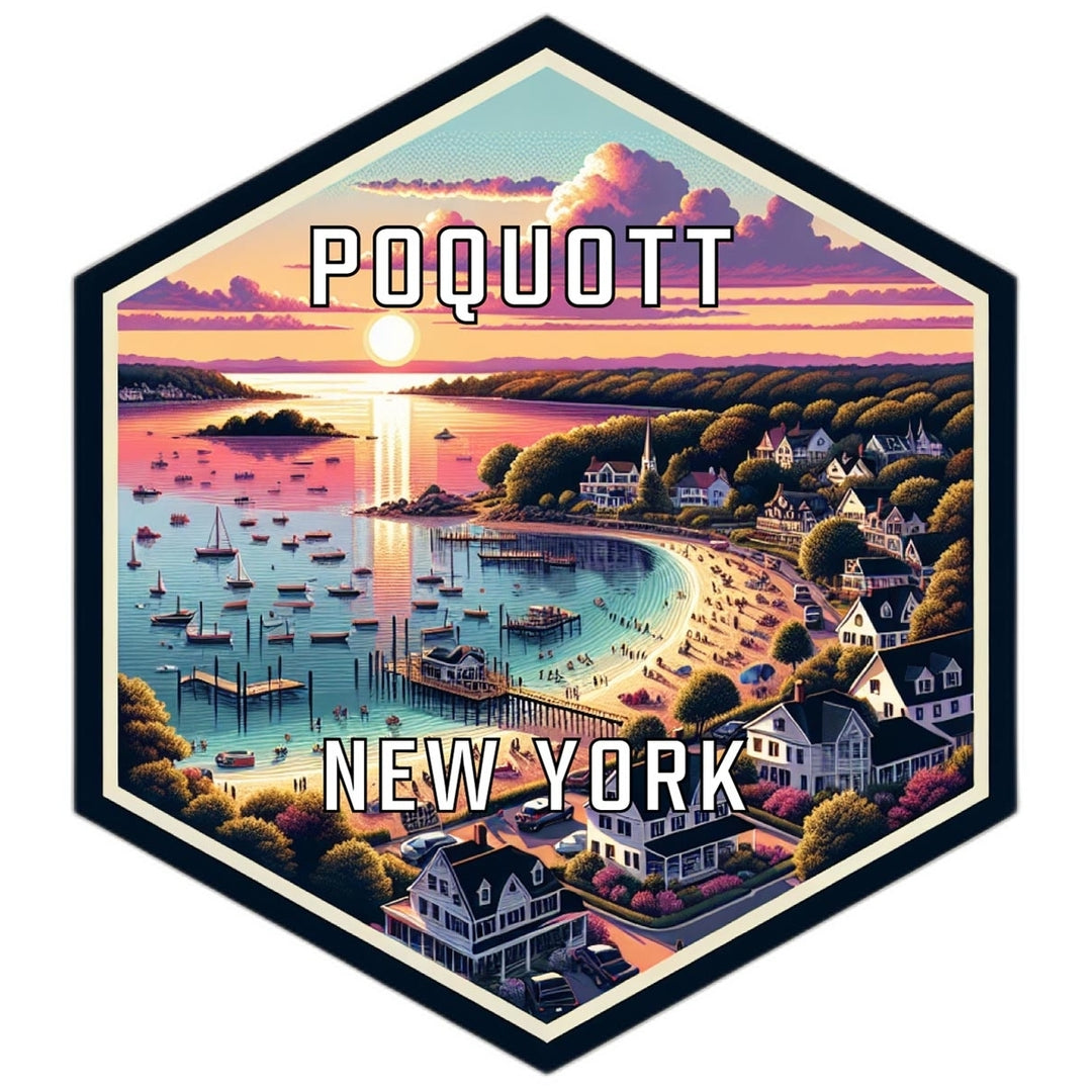 Poquott York Travel Destination Souvenir Vinyl Decal Sticker Image 1