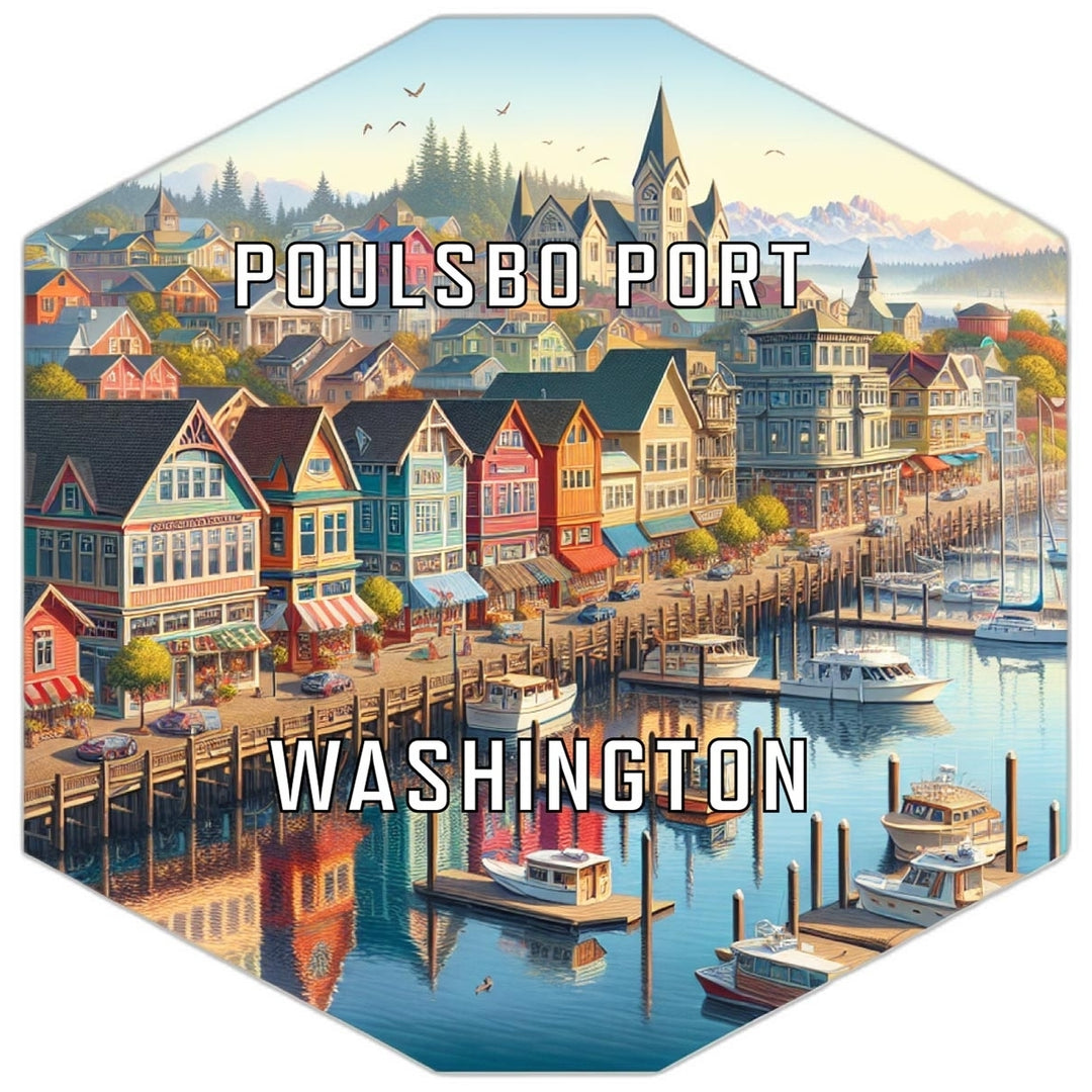 Poulsbo Port Washington Travel Destination Souvenir Vinyl Decal Sticker Image 1