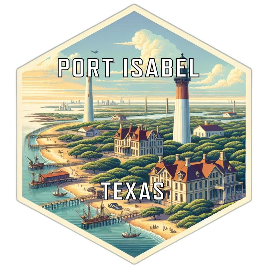 Port Isabel Texas Travel Destination Souvenir Vinyl Decal Sticker Image 1