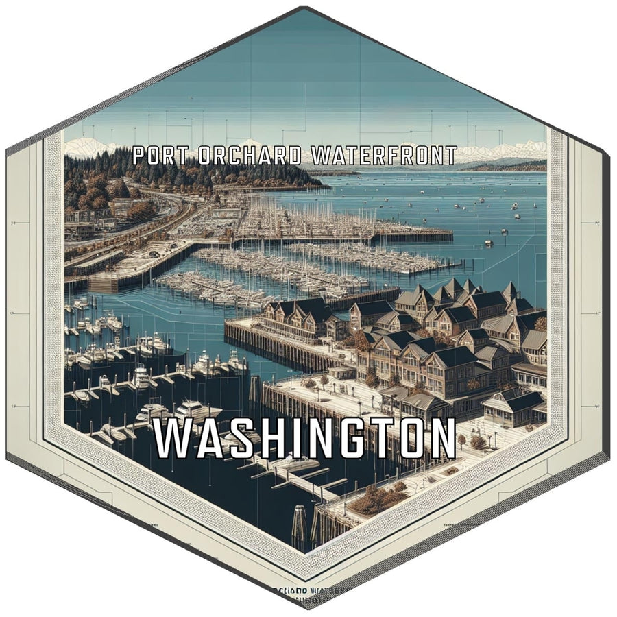 Port Orchard Waterfront Washington Travel Destination Souvenir Vinyl Decal Sticker Image 1