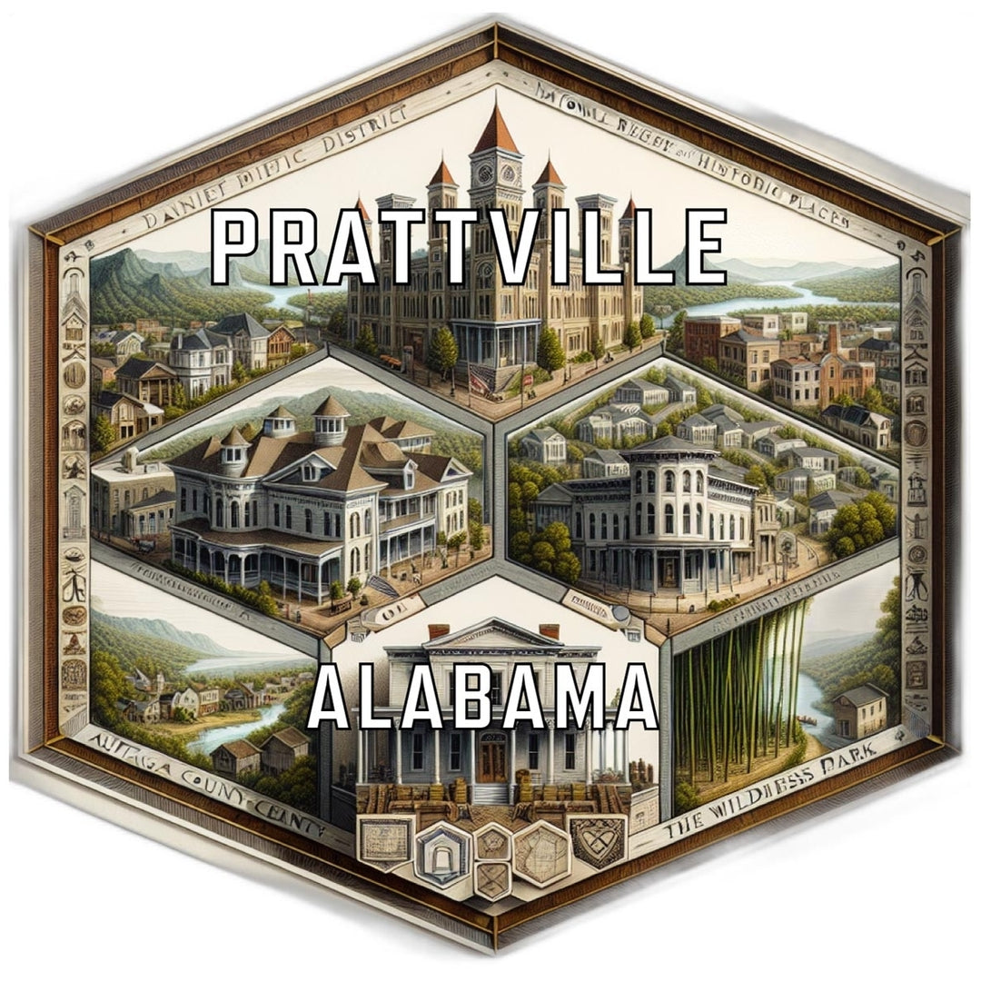 Prattville Alabama Travel Destination Souvenir Vinyl Decal Sticker Image 1