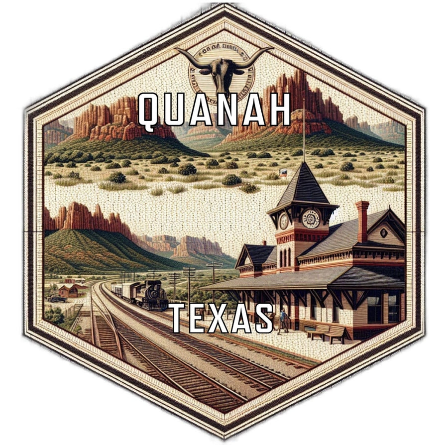 Quanah Texas Travel Destination Souvenir Vinyl Decal Sticker Image 1