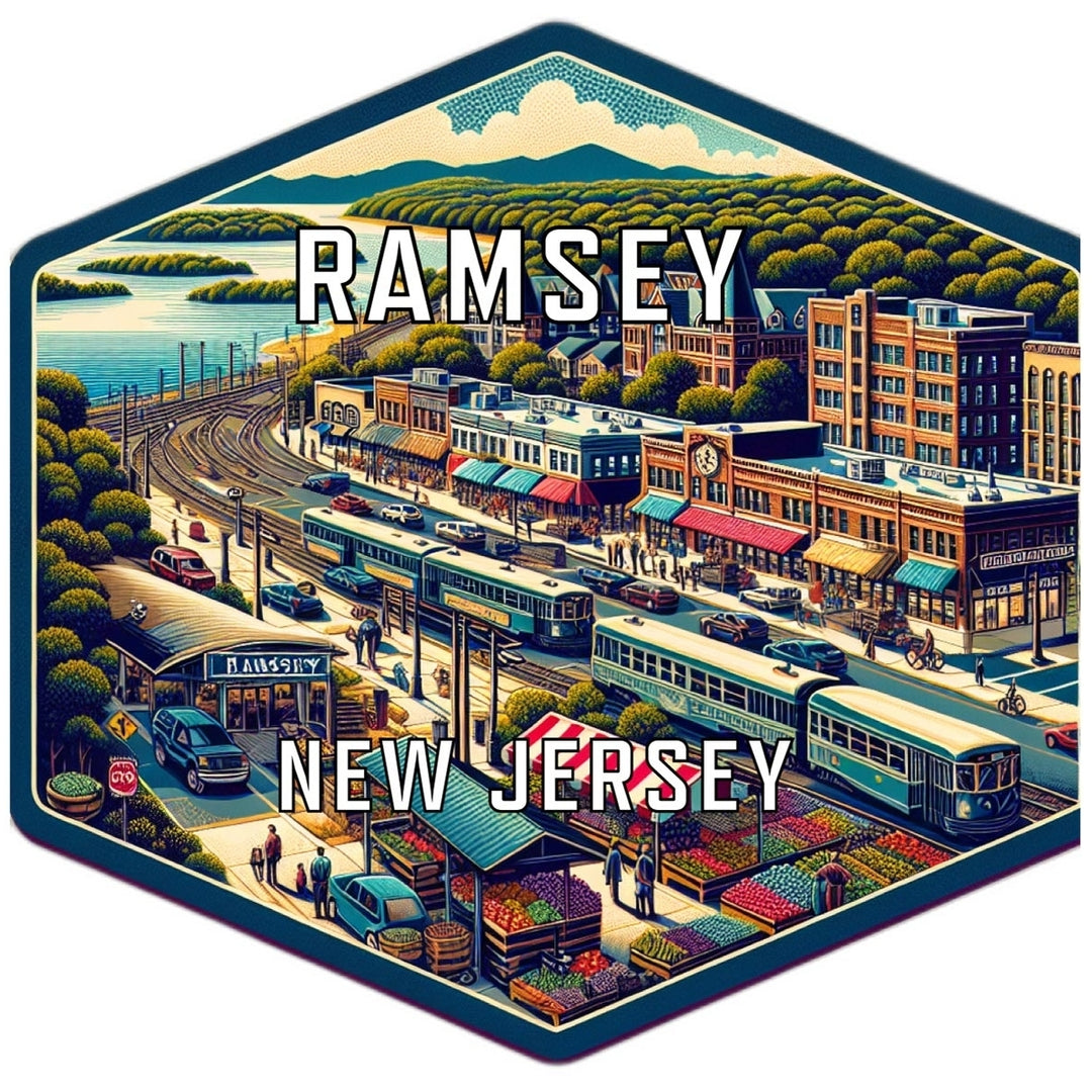 Ramsey Jersey Travel Destination Souvenir Vinyl Decal Sticker Image 1