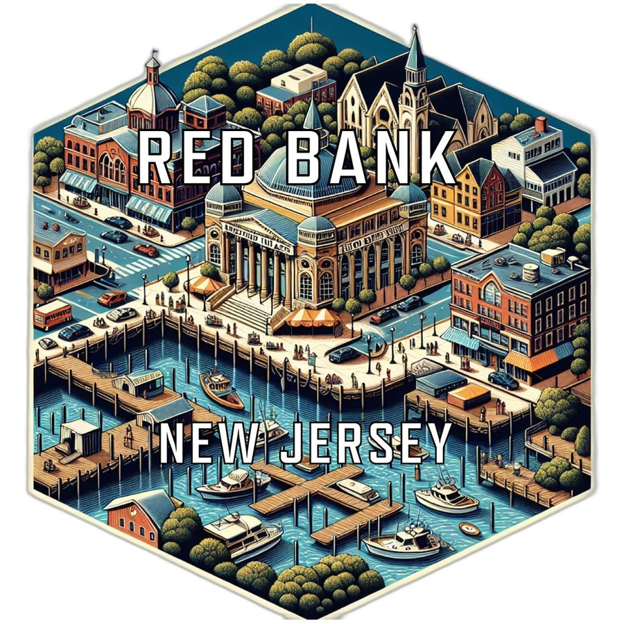 Red Bank Jersey Travel Destination Souvenir Vinyl Decal Sticker Image 1