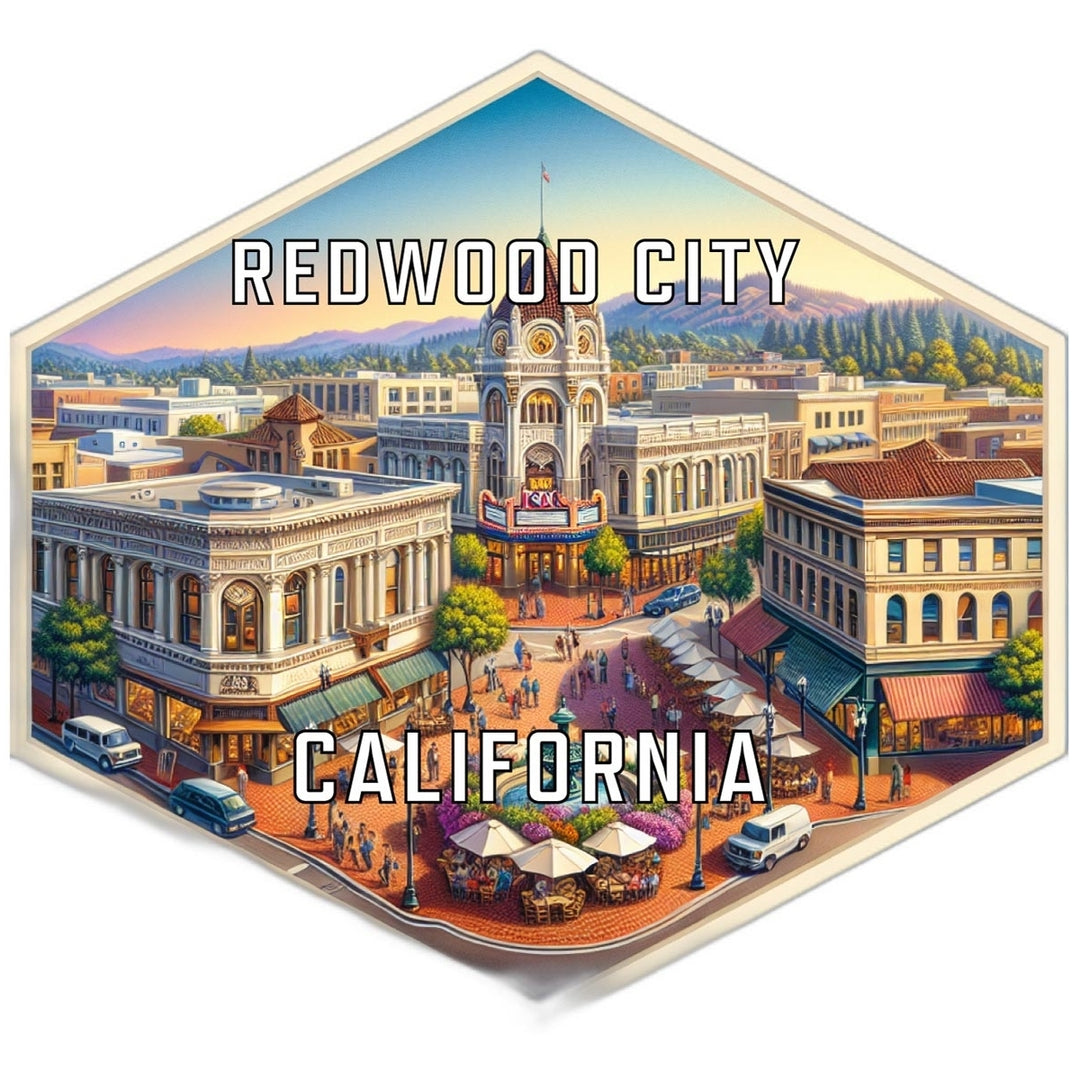 Redwood City California Travel Destination Souvenir Vinyl Decal Sticker Image 1