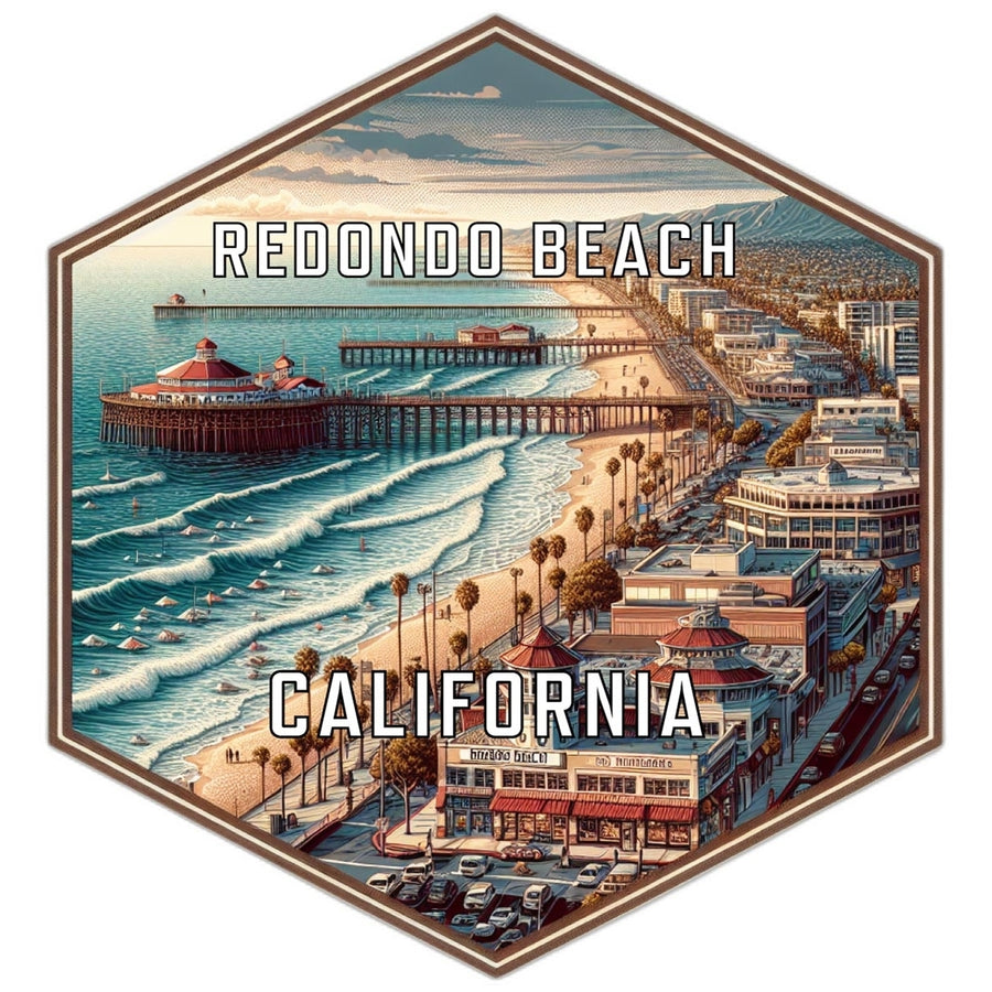 Redondo Beach California Travel Destination Souvenir Vinyl Decal Sticker Image 1