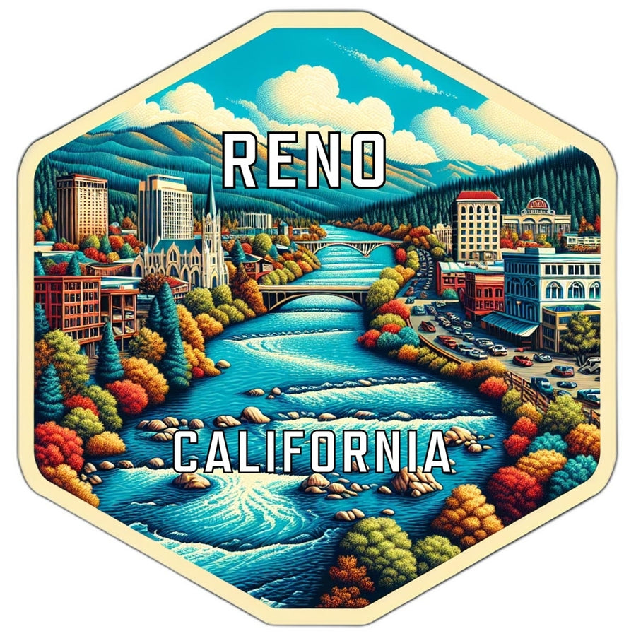 Reno California Travel Destination Souvenir Vinyl Decal Sticker Image 1