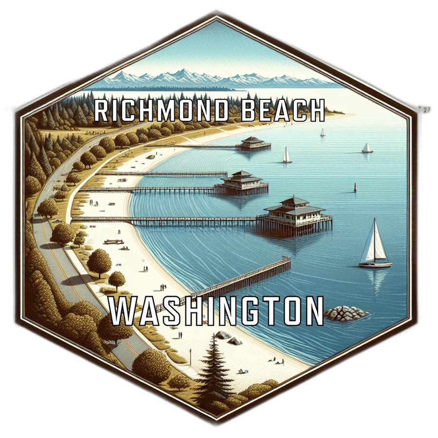 Richmond Beach Washington Travel Destination Souvenir Vinyl Decal Sticker Image 1