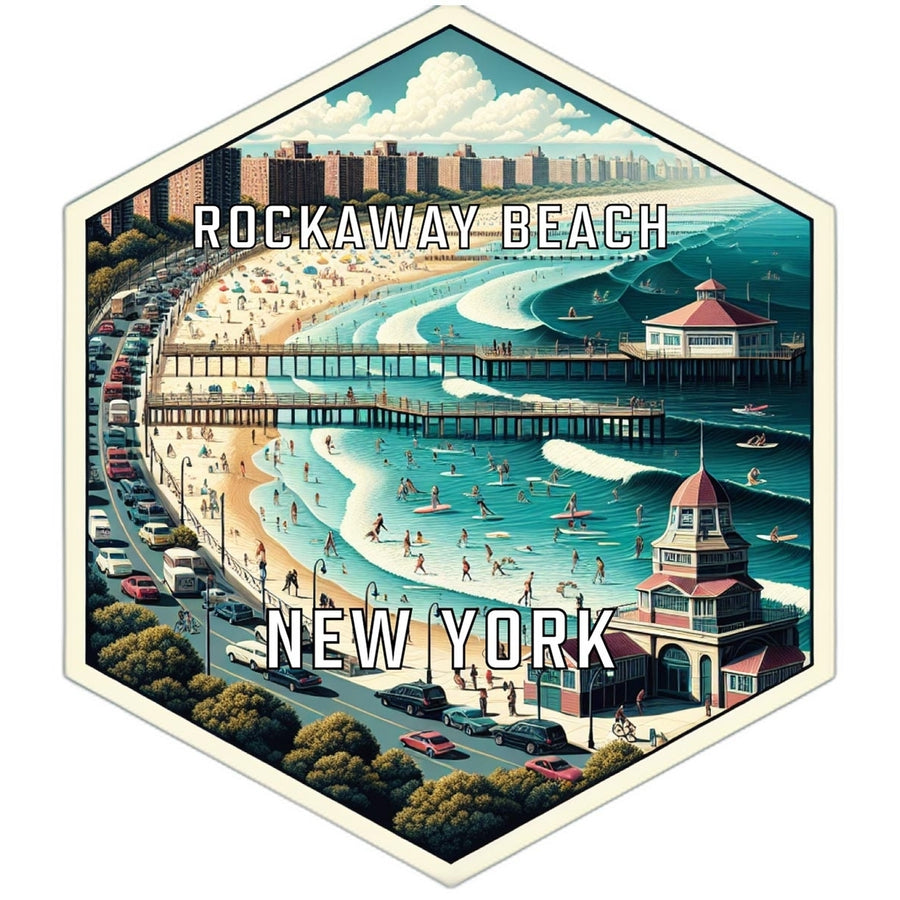 Rockaway Beach York Travel Destination Souvenir Vinyl Decal Sticker Image 1