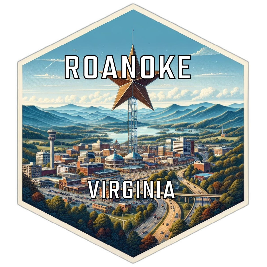 Roanoke Virginia Travel Destination Souvenir Vinyl Decal Sticker Image 1