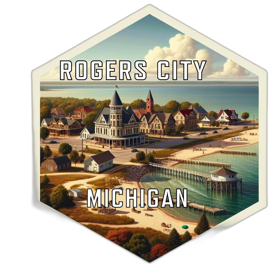 Rogers City Michigan Travel Destination Souvenir Vinyl Decal Sticker Image 1