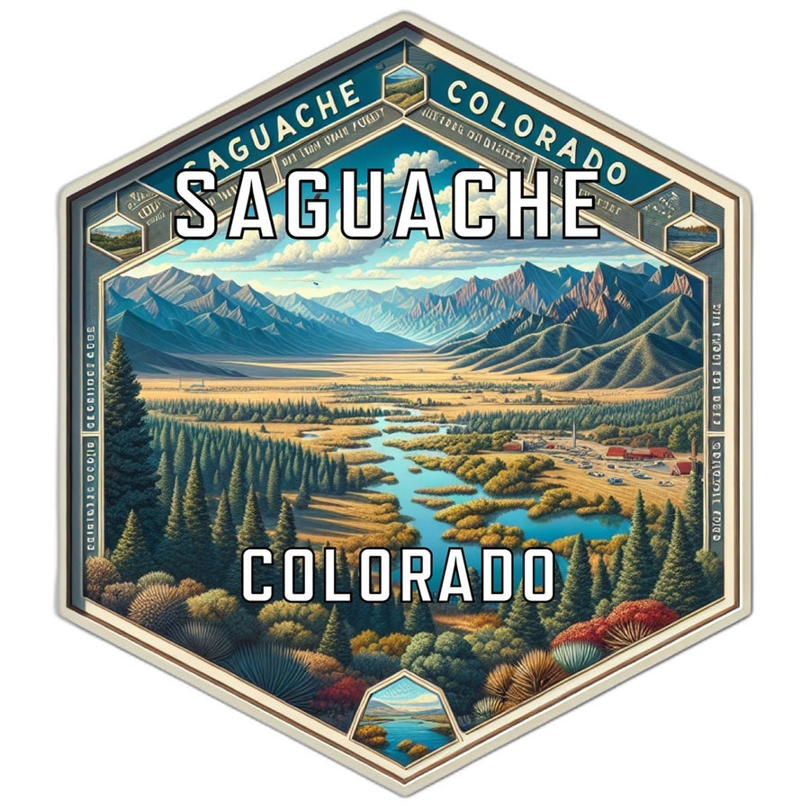 Saguache Colorado Travel Destination Souvenir Vinyl Decal Sticker Image 1