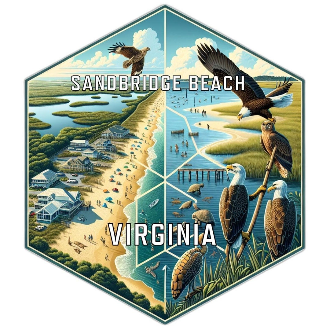 Sandbridge Beach Virginia Travel Destination Souvenir Vinyl Decal Sticker Image 1