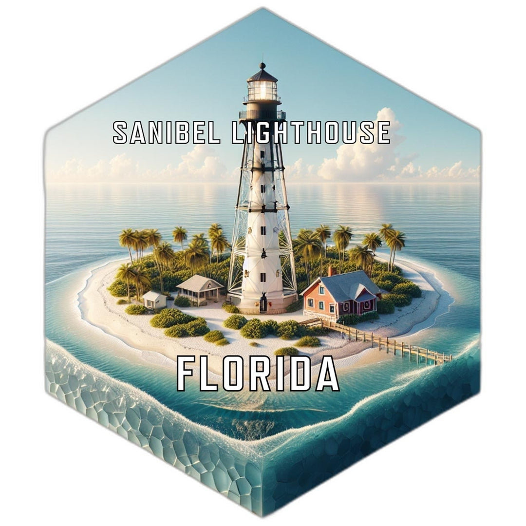 Sanibel Lighthouse Florida Travel Destination Souvenir Vinyl Decal Sticker Image 1